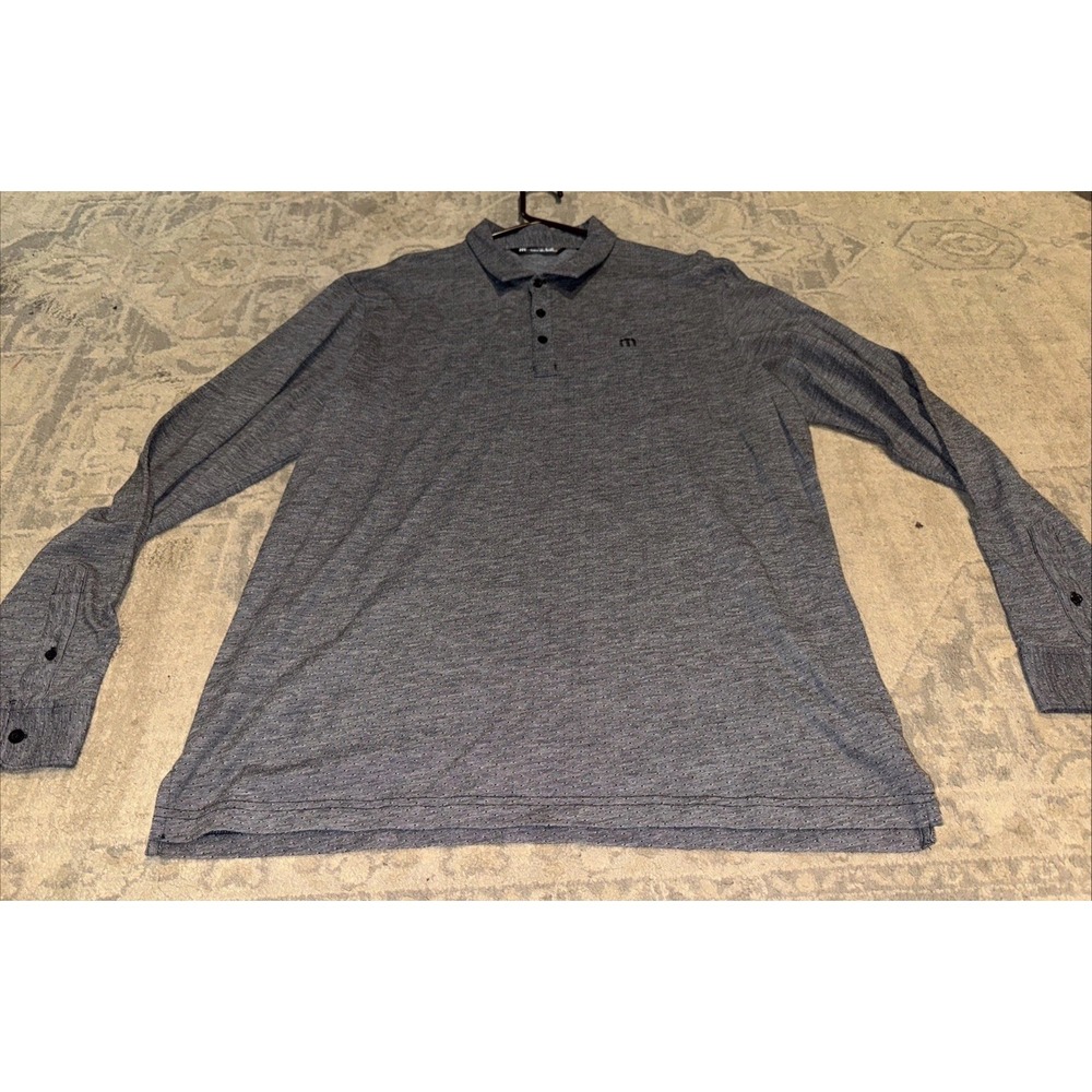 Travis Mathew Sz XL X-large Polo‎ Long Sleeve Shirt Gray Golf Polo